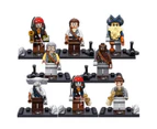 8Pcs Pirates of the Caribbean Mini Figures Building Blocks Bricks Children Toys- A