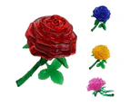 Lovely 3D Rose Flower Crystal DIY Puzzle Jigsaw Gift Gadget Children IQ Toy-Red