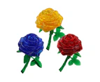 Lovely 3D Rose Flower Crystal DIY Puzzle Jigsaw Gift Gadget Children IQ Toy-Blue