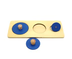 Montessori Wood Knob Puzzle Peg Board Geometric Shape Match Baby Educational Toy- A