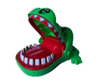 Crocodile Toy Creative Waterproof Plastic Crocodile Mouth Bite Finger Game for Children-Green