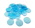 100Pcs 19mm Bingo Chips Transparent Color Counting Math Game Counters Markers-Lake Blue 100pcs