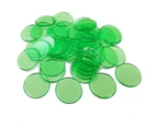 100Pcs 19mm Bingo Chips Transparent Color Counting Math Game Counters Markers-Grass Green 100pcs