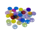 100Pcs 19mm Bingo Chips Transparent Color Counting Math Game Counters Markers-Lake Blue 100pcs