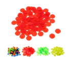 100Pcs 19mm Bingo Chips Transparent Color Counting Math Game Counters Markers-Red 100pcs