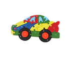 Wooden Colorful Alphabet 3D Car Vehicel Model Jigsaw Puzzles Education Kids Toy- Car*