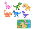 Cartoon Animal Car Dinosaur Wooden Puzzle Kids Toddler Preschool Educational Toy- Dinosaur#