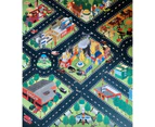 80x70cm City Traffic Layout Non-woven Cloth Baby Carpet Crawling Mat Play Rug- Fire Safety