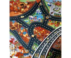 80x70cm City Traffic Layout Non-woven Cloth Baby Carpet Crawling Mat Play Rug- Race Track