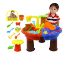 Kids Outdoor Summer Beach Sand Digging Tool Water Playing Plastic Table Toy Kit-3 Grid Tree
