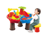 Kids Outdoor Summer Beach Sand Digging Tool Water Playing Plastic Table Toy Kit-4 Grid Flower