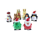 8Pcs/Set Walking Santa Claus Elk Penguin Snowman Clockwork Toy Home Decor Gift- A