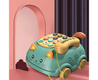 Rotary Phone Toys Strong Resistance Cultivate Cognition Electronic Educate Learning Music Phone Toy for Study-Green
