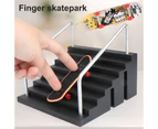 Finger Skateboard Detachable Multiple Scenes ABS Finger Skateboard Park Ramp Toys for Kids- A