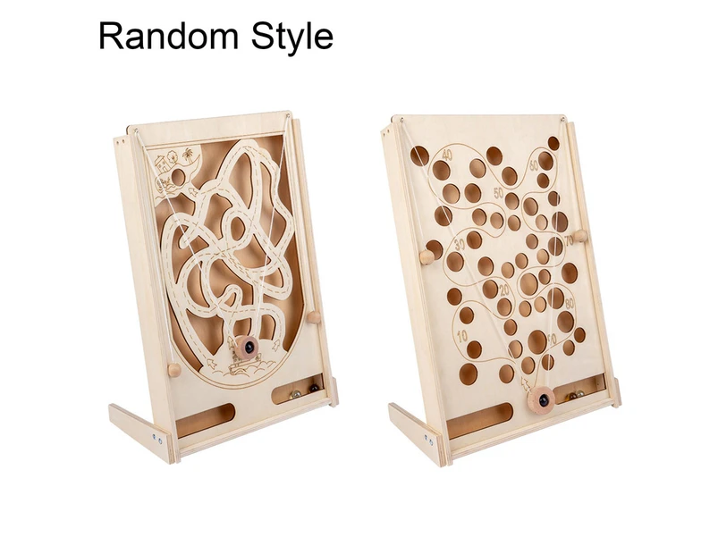 Wooden Puzzle Game Hand-eye Coordination Multifunctional Wood Educational Pirate Marble Game for Kids-Style Random