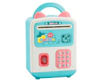 Saving Bank Toy Simulated Fingerprint Recognition Convenient Plastic Password Safe Piggy Bank Birthday Gift-Blue