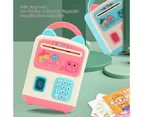 Saving Bank Toy Simulated Fingerprint Recognition Convenient Plastic Password Safe Piggy Bank Birthday Gift-Pink