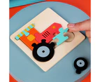1 Set Buildings Puzzle Cartoon Creative Interactive Smooth Edges Wooden Educational Cage Bell Puzzle Toy for Toddler	- N