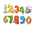Animal Number Foil Balloons Kids Party Birthday Wedding Décor Ballon Child Gift- 1