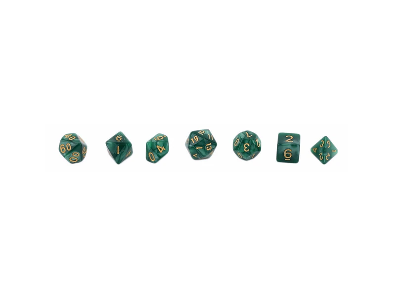 7Pcs KTV Party Multicolor Polyhedral Numbers Dice Table Board Game Supply Gift-Green
