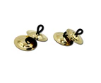 1Pair Brass Finger Cymbals Musical Percussion Instrument Kids Toy Dancing Props- 15cm