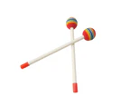 2Pcs/Set Lollipop Head Wooden Hand Percussion Drum Mallets Children Music Toy- 2pcs