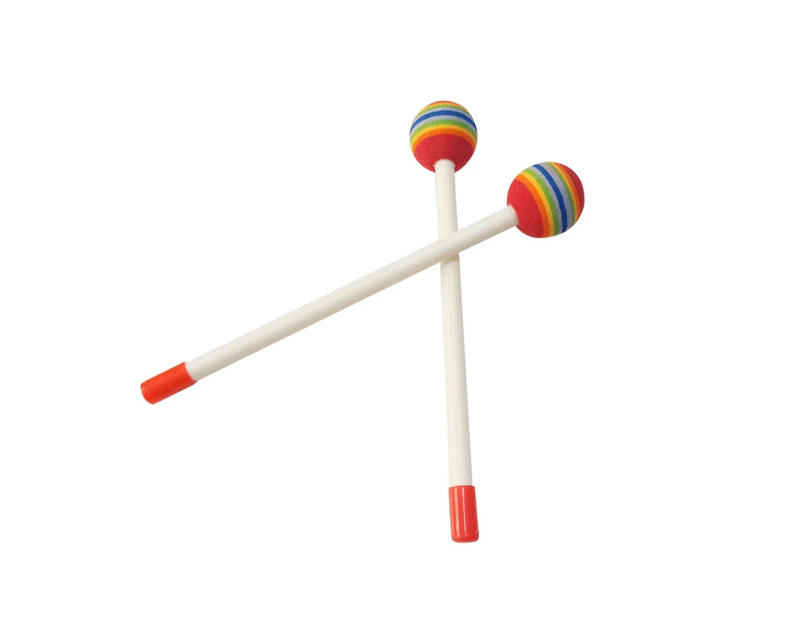 2Pcs/Set Lollipop Head Wooden Hand Percussion Drum Mallets Children Music Toy- 2pcs