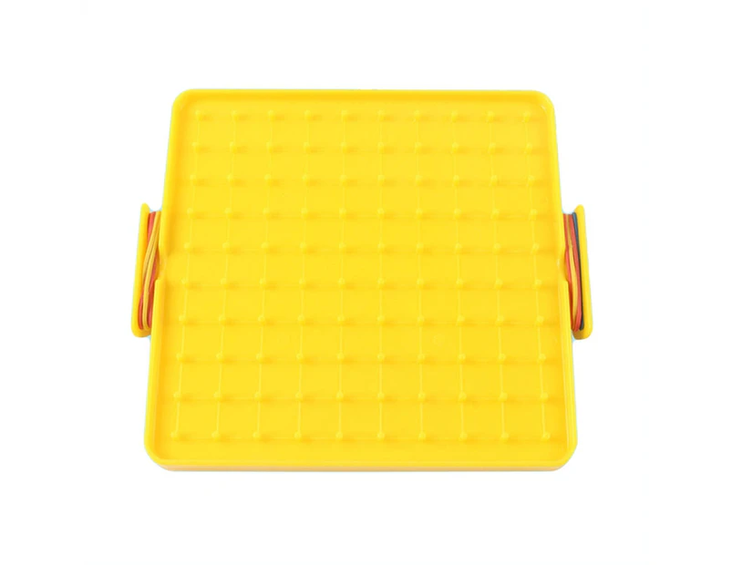 16x16cm Double Sided Geoboard Nails Peg Board Elastic Bands Kids Teaching Aids-Yellow