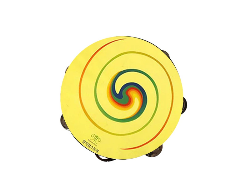 8inch Dove Lollipop Handheld Tambourine Handbell Drum Musical Instrument Kid Toy- Spiral#.