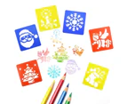 6Pcs Santa Snowflake Angel Drawing Stencils Kids DIY Drawing Scrapbook Template- H03