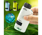60-120X Student Microscope Protect Eyesight Practical Ability Nature-Watching Adjustable Focusing Mini Pocket Microscope Toy Daily Use-Green