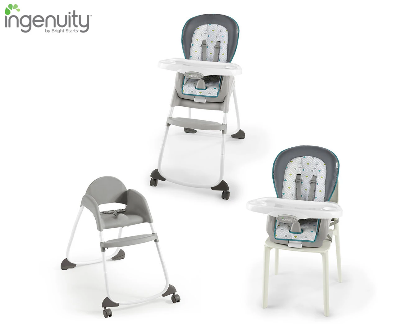 Ingenuity Trio 3-In-1 High Chair/Baby Booster Seat/Toddler Classic Chair Nash