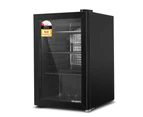 Devanti 70L Bar Fridge Glass Door w/Light Black