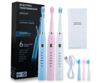 Electric Toothbrush USB Rechargeable Professional 6 Modes 6 Speeds Dental Care Waterproof Toothbrush Soft Bristles Teeth Whiten - Pink