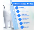Electric Toothbrush USB Rechargeable Professional 6 Modes 6 Speeds Dental Care Waterproof Toothbrush Soft Bristles Teeth Whiten - White