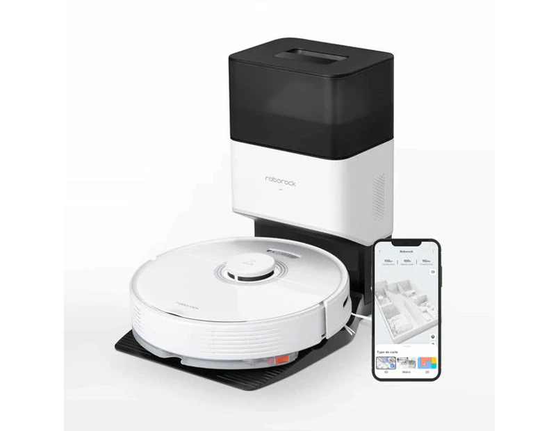 Roborock Q7 Max+ Plus Robot Vacuum and Mop Cleaner with Auto-Empty Dock - White