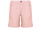 KATIES - Womens -  Cotton Blend Casual Shorts - Coral