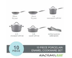 Rachael Ray Cucina 10 Piece Grey Porcelain Enamel Cookware Set
