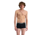 3 x Bonds Mens Icons Low Rise Trunks Underwear Black Cotton/Elastane - Black