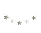 puluofuh Nordic 5Pcs Cute Stars Hanging Ornaments Banner Bunting Party Kid Bed Room Decor-Grey+White