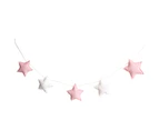 puluofuh Nordic 5Pcs Cute Stars Hanging Ornaments Banner Bunting Party Kid Bed Room Decor-Pink+White