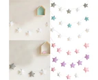 puluofuh Nordic 5Pcs Cute Stars Hanging Ornaments Banner Bunting Party Kid Bed Room Decor-Grey+White