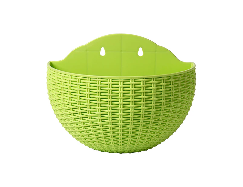 puluofuh Flower Pot Exquisite Wall-mounted Plastic Wall Hanging Basket Flowerpot for Garden-Light Green
