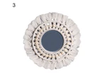 puluofuh Wall Mirror Hanging Vintage Acrylic Macrame Fringe Hand Knitting Mirror for Living Room-Style 3