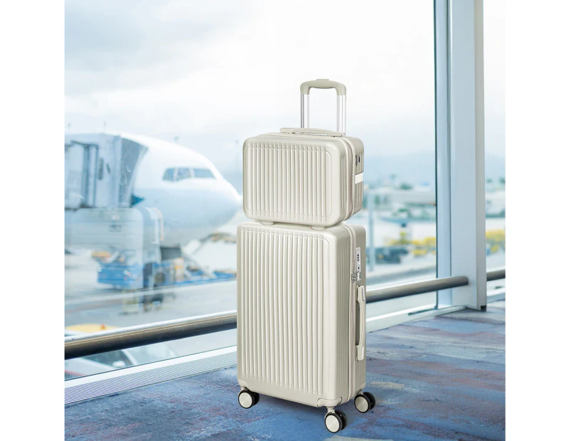 Slimbridge Luggage Suitcase Trolley Set Travel Lightweight 2pc 14"+20" White