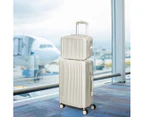 Slimbridge Luggage Suitcase Trolley Set Travel Lightweight 2pc 14"+20" White