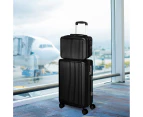 Slimbridge Luggage Suitcase Trolley Set Travel Lightweight 2pc 14"+20" Black - Black