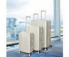 Slimbridge Luggage Suitcase Trolley Set Travel Lightweight 3pc 20"+24"+28" White - Black,White,Rose gold