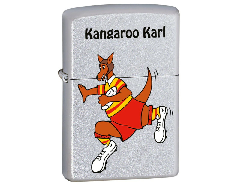 Zippo Kangaroo Karl - Rugby Genuine Satin Chrome Finish Cigar Cigarette Lighter
