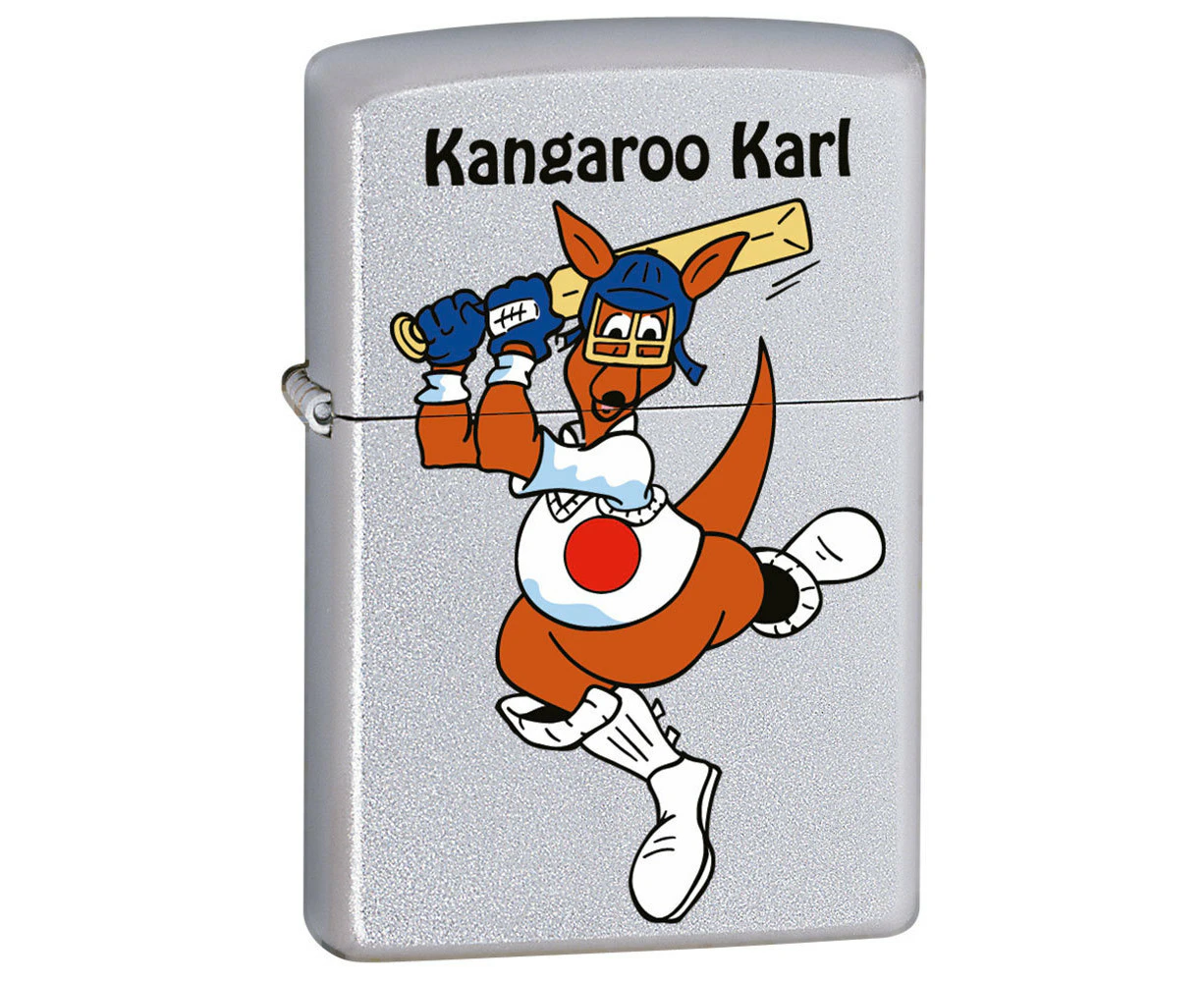 Zippo Kangaroo Karl Cricket Genuine Satin Chrome Finish Cigar Cigarette Lighter